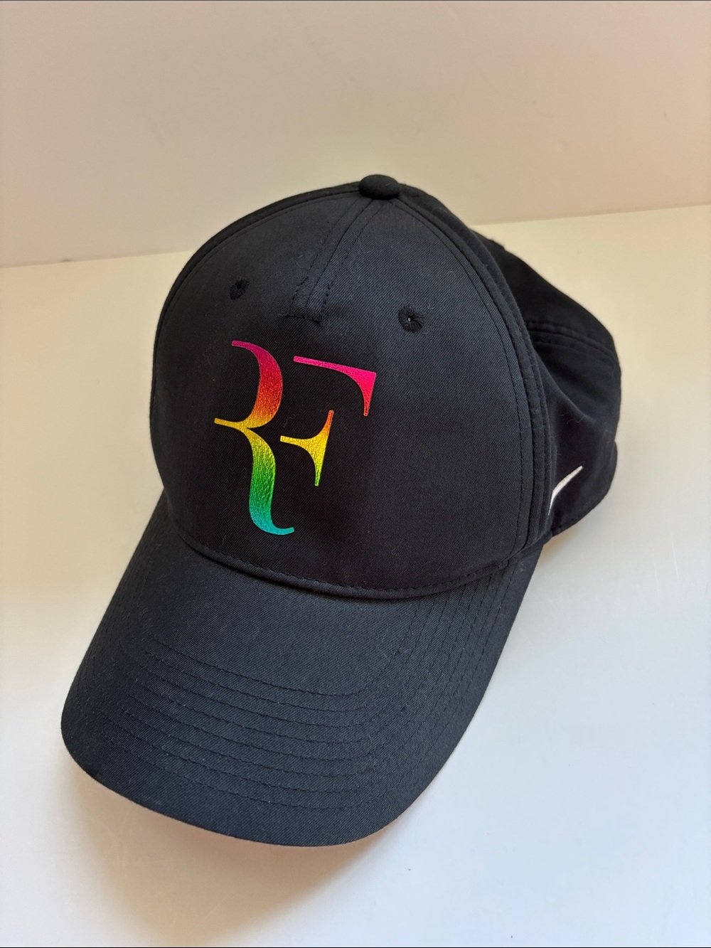 Rare Nike Legacy91 RF Roger Federer 2016 US Open Black Iridescent Tennis Hat Cap